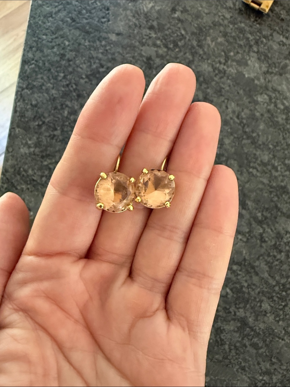 kate spade Peach Crystal Gold-Tone Stud Earrings